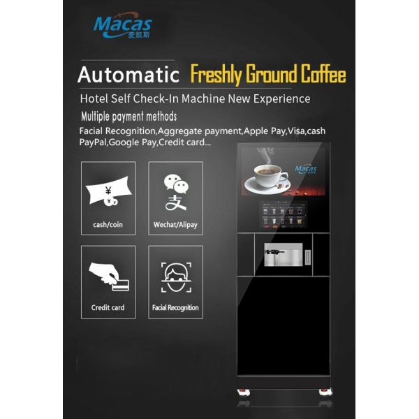 Macas High-Efficiency Floor Standing Coffee Machine with 27in Touchscreen
