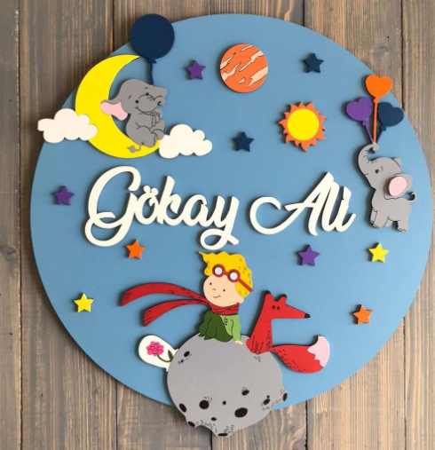 Nom Signe Chambre pour enfants Décoration de porte Safari Animal Nursery Lumière murale Nursery Lighting Chambre pour enfants Décoration de chambre Lamp Lamp pour les enfants