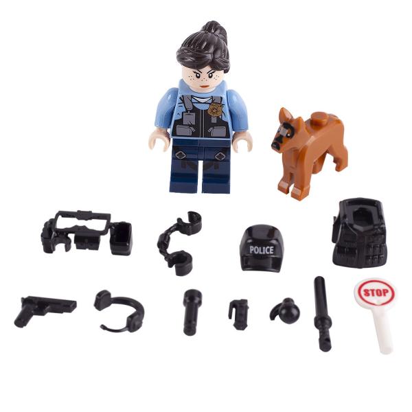 MOC character career model policemen accessories city traffic police mini figures building blocks