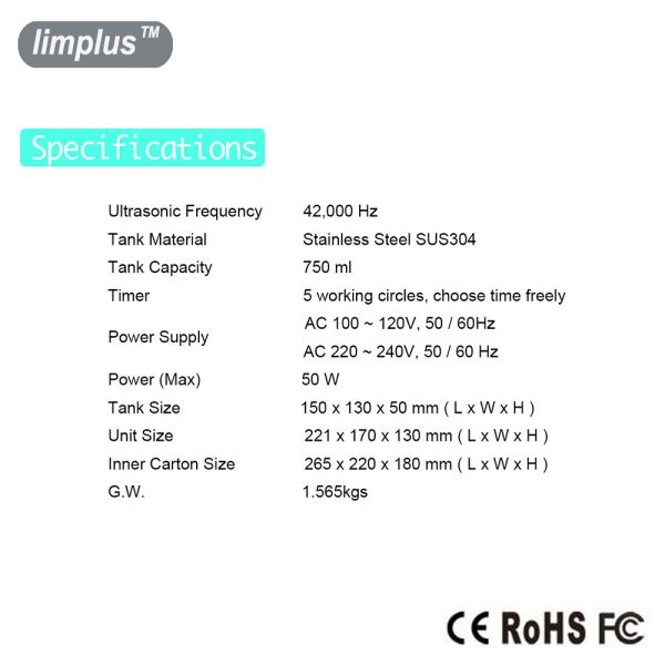 750ml Digital Household Table Top Ultrasonic Cleaner With Touch Key , CE-5700A