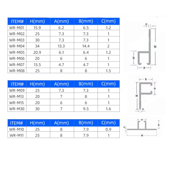 PP Hair Door Bottom Seal Strip Brush Sweeps Frost Resistant