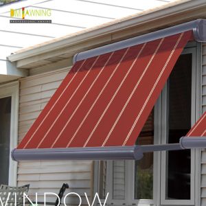 Aluminum Drop Arm Electric Retractable Window Awnings Remote Control