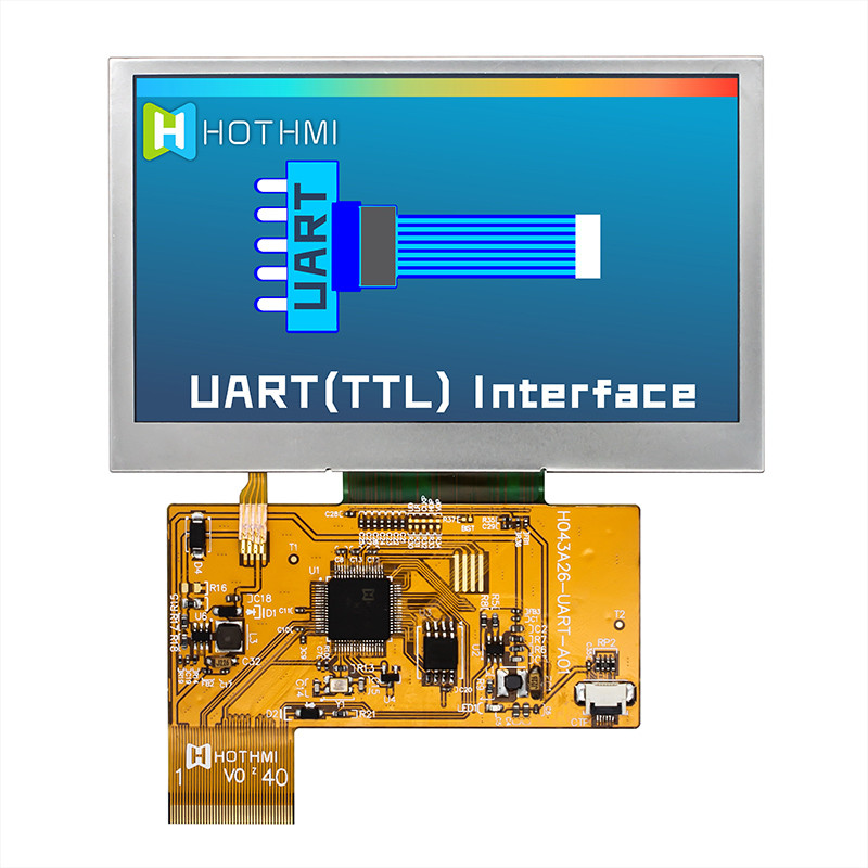 4,3 солнечный свет экрана дисплея дюйма умный серийный 800x480 UART TFT читаемый
