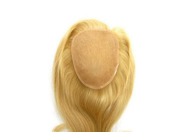OEM Straight Golden 100% Remy Virgin Hair Wig With A Fringe No Tangle