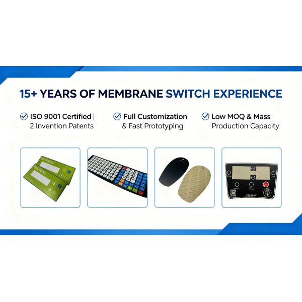 Custom Waterproof Dustproof UV Resistant PET/PC Membrane Keypad Overlays and Control Panel Stickers