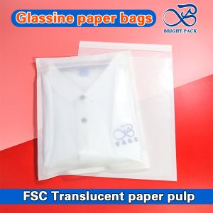 100% Biodegradable Glassine Paper Bags with Customizable Printing and High Transparency for Sustainable Apparel Packaging