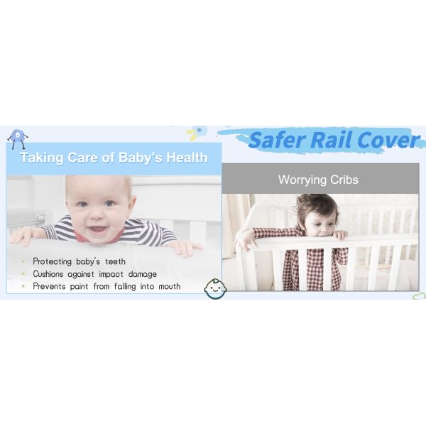 Juego de 4 piezas de funda protectora para barandilla de cama de bebé de poliéster morado