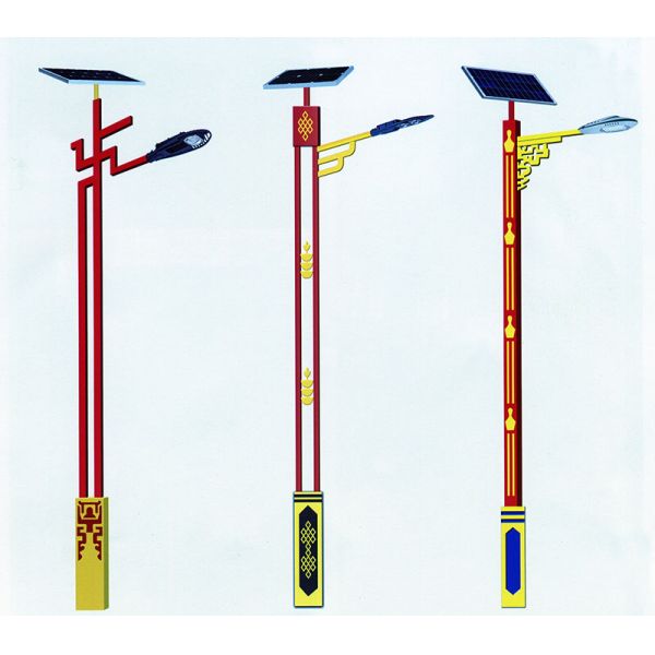 10000lm Led Solar Street Lamp , IP65 Waterproof Outdoor Solar Street Lamps Red Color Anticorrosive Pole