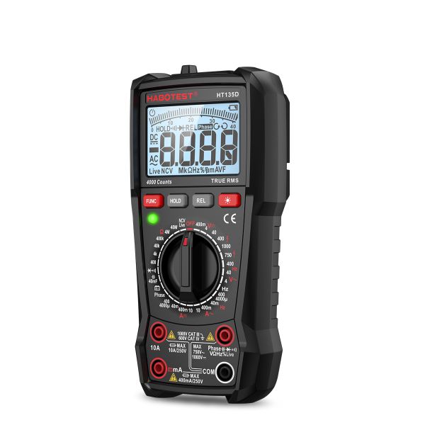 Habotest HT135D 4000 Counts True RMS Digital Multimeter with Data Logging and Low Battery Indicator for Industrial Use