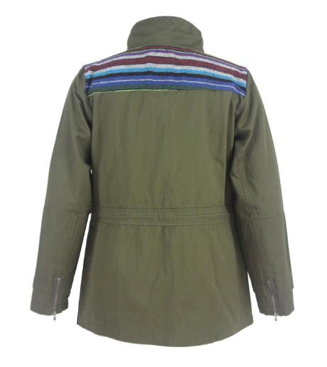 Autumn / Winter Cool Womens Coats Stripe Design With Zipper Decoration