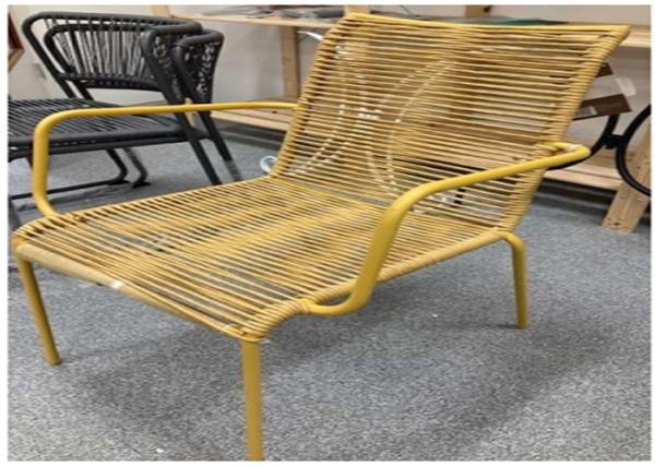 68cm Steel Garden Round Rattan Chair Outdoor Stackable Hemp Rope