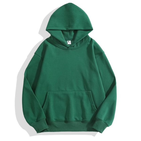 Winter Plain Hoodies Men's Hoodie Thick Tight Fleece Drop Shoulder Hoodie Cotton XS-4XL 480g