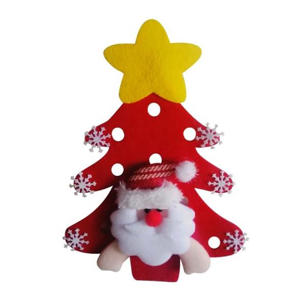 Eco - Friendly Christmas Tree Ornaments Small DIY Felt Christmas Tree Santa Claus