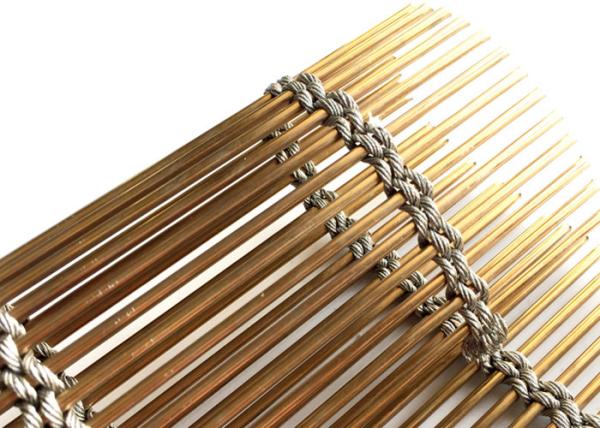 Metal de aço inoxidável de bronze antigo Mesh High Tension de PVD 3m a 100m
