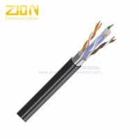 do PE de cobre do cabo ethernet do HDPE CAT6 do condutor de 0.57mm CPR preto NO.7112211 do revestimento