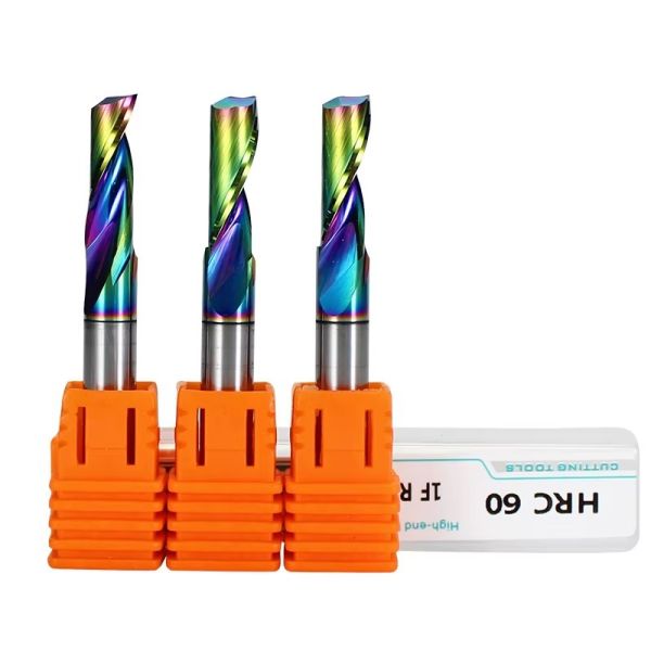 YingBa DLC Coated Single Blade Router Bit with 25° Helix Angle and 10mm Effective Cutting Length for Aluminum CNC Milling