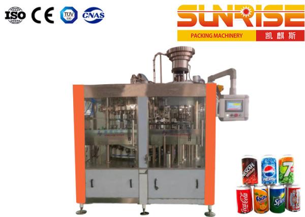 SUNRISE Carbonated Drinks Production Line , 60 heads Beer Can Filling Machine