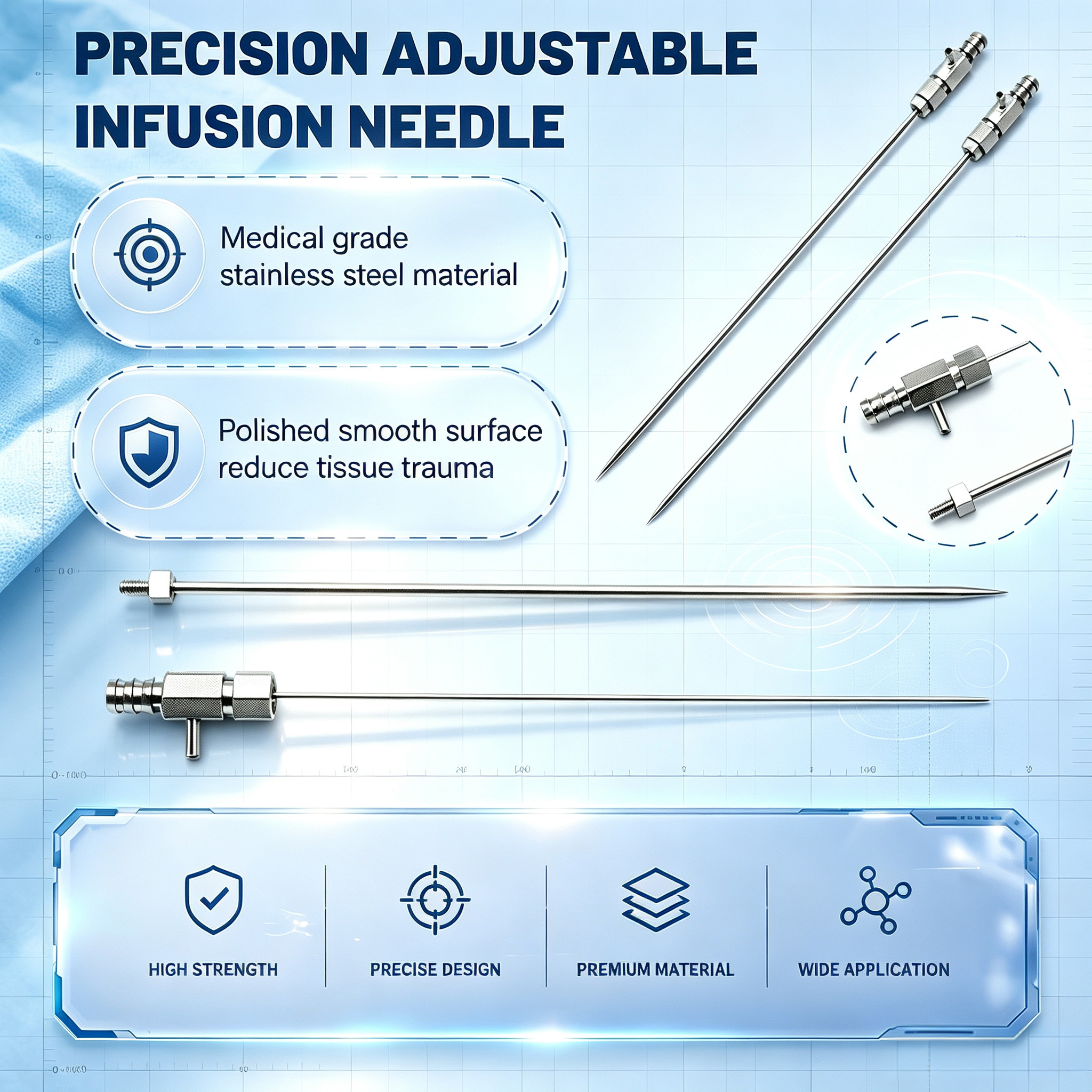 Customized Stainless Steel Medical Puncture Needle With Connector