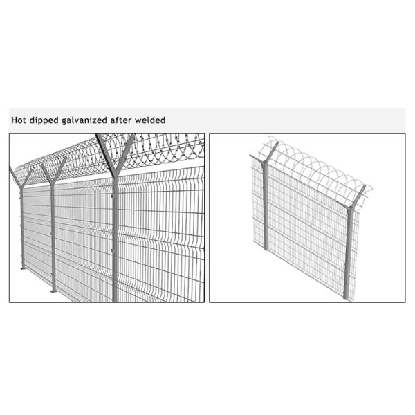 Anti-Climbing High Security Transparent View Galvanized Panel Prison Airport Ranch Fence Eco-Friendly Rustproof Waterproof