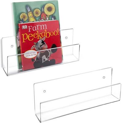 Acrylic Wall Stand Shelf Unit 15 Invisible Floating Ledge Bookshelf Kids Book Display 1.5x4