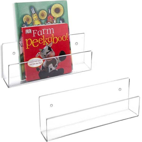 Acrylic Wall Stand Shelf Unit 15 Invisible Floating Ledge Bookshelf Kids Book Display 1.5x4