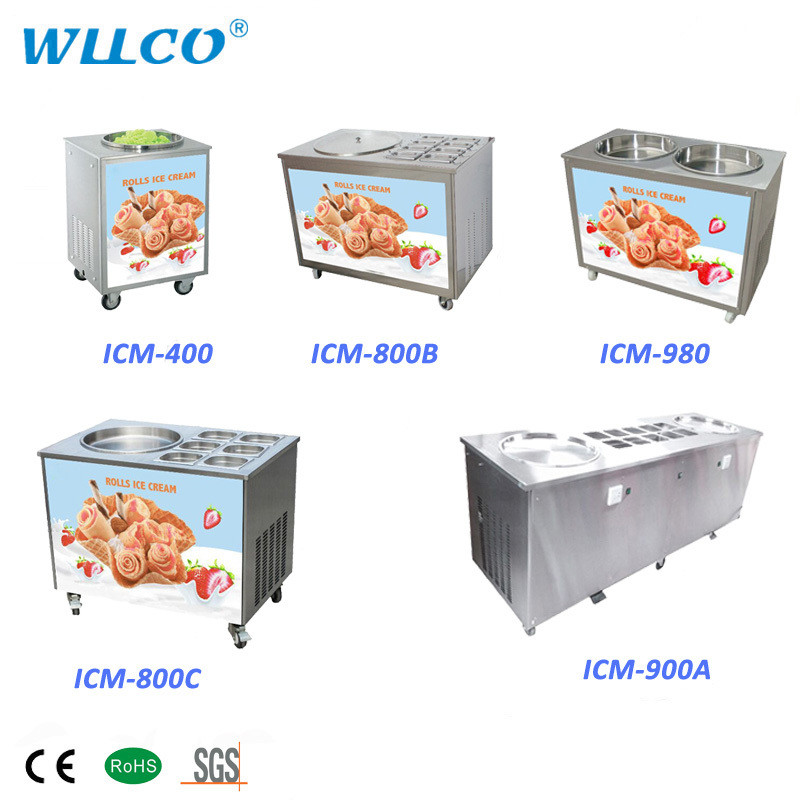 Double Pan Fried Ice Cream Machine Philippines With 12 Fruit Containers