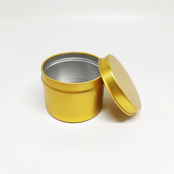 Tea Aluminum Tin Plate Cans Screw Top Round Candle Spice Tins Containers