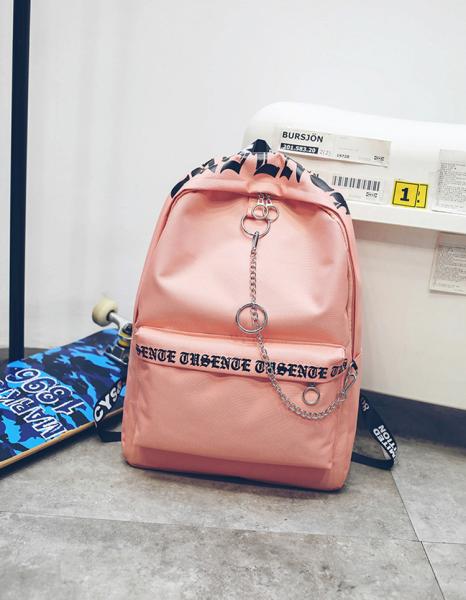Factory wholesale fashion personality new backpack canvas stitching street trend solid color large capacity bag