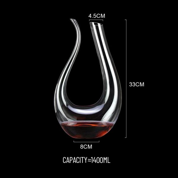 Décanteur et aérateur de vin de cristal sans plomb soufflé à la main en gros.