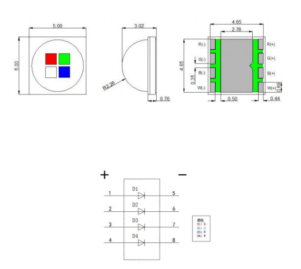5050 Размер 12W RGBW LED чипы для сцены освещения города светодиодного ландшафтного освещения