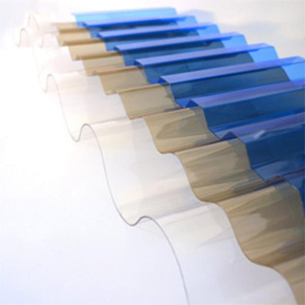 Azul de 0,8 mm a 2,8 mm de plástico resistente a altas temperaturas de policarbonato ondulado Tejas de hoja para techos de entornos extremos