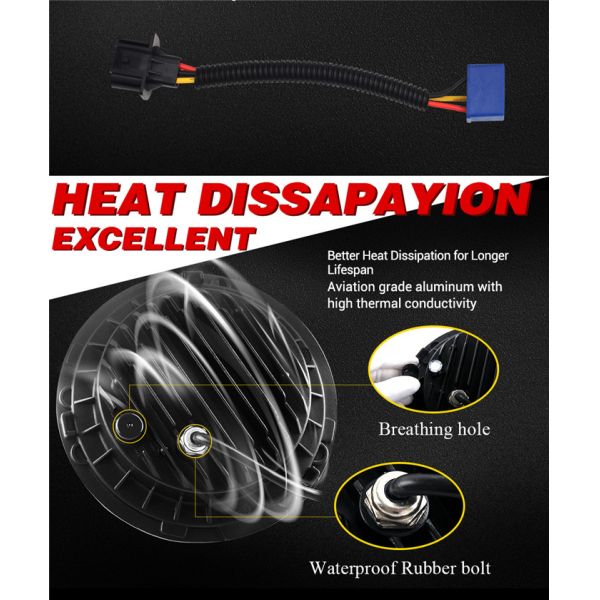 Высокий луч 50W 4950LM 7 дюймов вокруг управляя светов 4x4