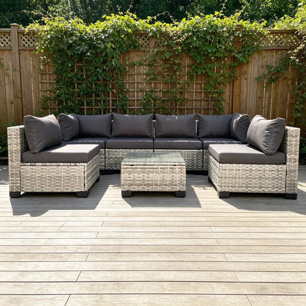 Factory 2026 Hot Sale New Modern All-Weather PE Rattan Wicker Sectional Patio Sofa Set, Outdoor Garden Furniture