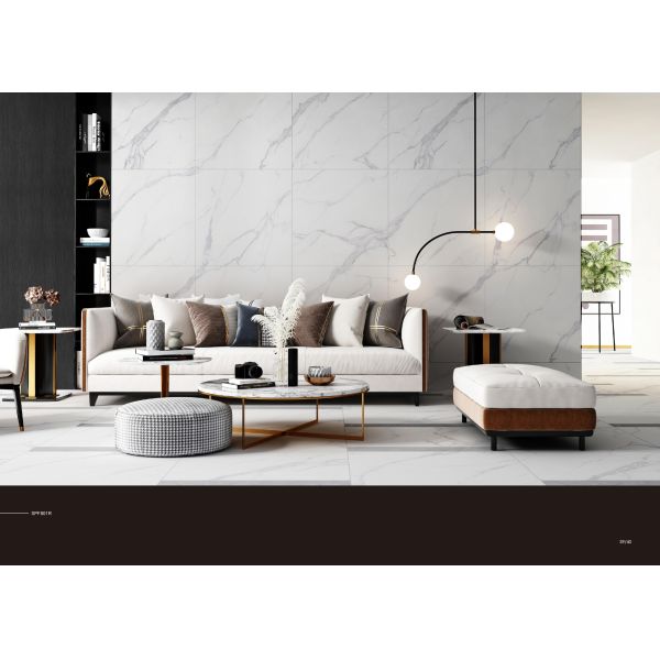 Sleek Marble Look Porcelain Tile Floor And Wall Thickness 9.5mm