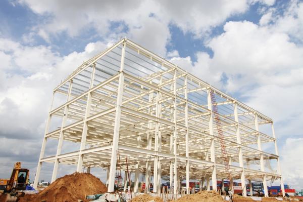 Multi - Floor Building Steel Frame Fabrication With Steel Floor Deck