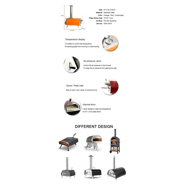 Наружная мини деревянная портативная 16 дюймовая пиццерия печь пиццерия печь для флип гриля