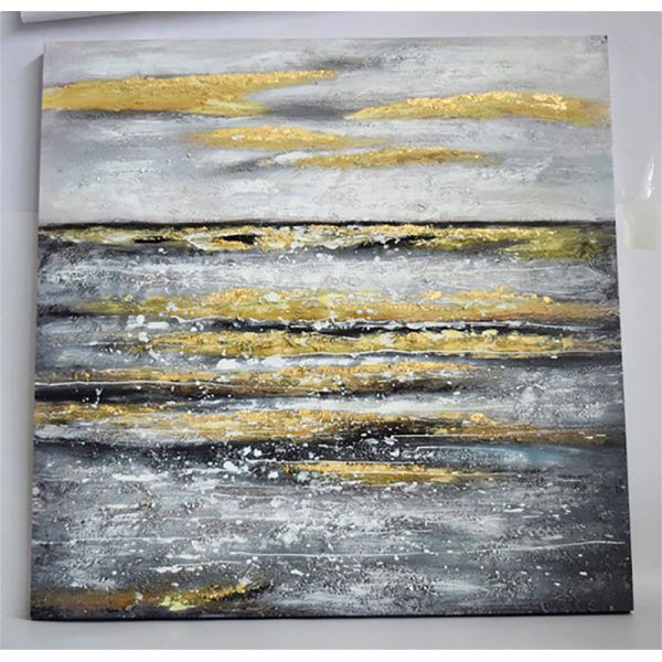 Pintura a mano de lienzo al óleo para decoración de paisajes sin marco con una gran flor moderna