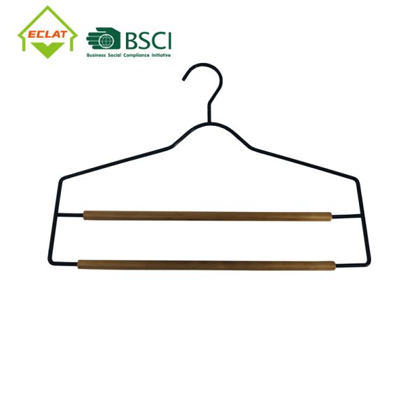 Вешалки брюк 2 слоев твердые деревянные, вешалка тяжелого дыхания металла деревянная с запирая Адвокатурой