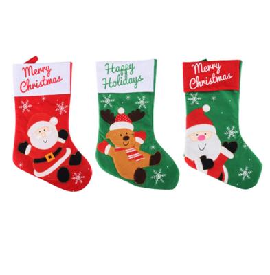 Saco do presente dos doces das meias da árvore de Natal das telas tecida não ISO9001