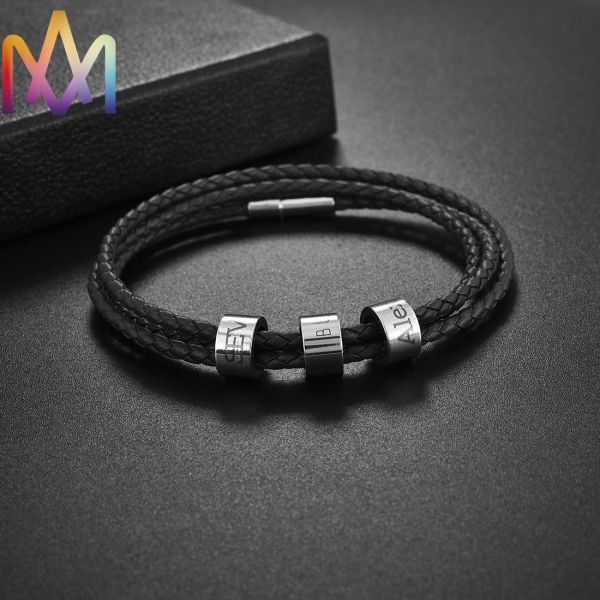 браслеты fadeless людей 19cm 21cm кожаные вышитые бисером