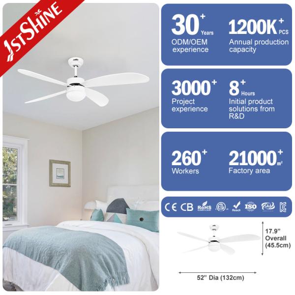 110-240V/50Hz-60Hz Input Voltage Smart Remote Control Ceiling Fan White Plywood Blades