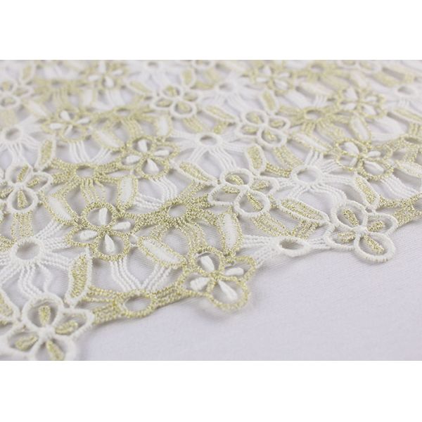 Ткань шнурка полиэстера с флористическим шнурком конструирует металлическую ткань для одежды моды