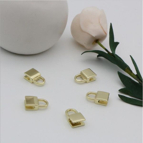 OEM design bag making accessories fashion light gold decorative metal lock parts