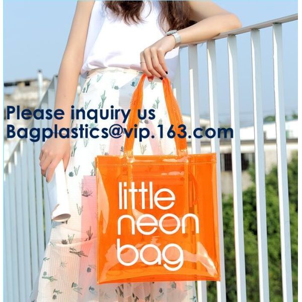 Custom Clear Pvc Lady Handbag Set Transparent Beach Tote Bag,OEM EVA PVC Zipper Bag Swimwear, Plastic Zipper EVA Pouch