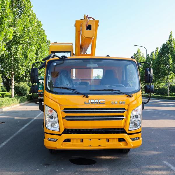 GKS28 hydraulic telescopic boom elevating high altitude working height aerial work platform truck for sale