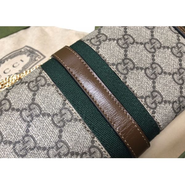 Brown Leather 1961 Series Elegant Chain Bag With Classic Double G Letters