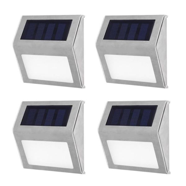 Outside 3 LED Solar Powered LED Garden Light , Stainless Steel Solar Stairs Light