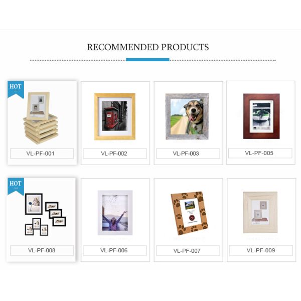 Plain Color Wooden Picture Frame Unfinished Pine for Custom Color Photo Frame