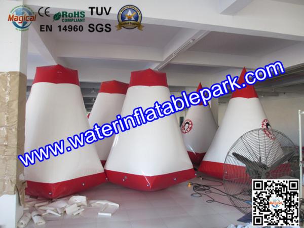 Red and White Inflatable Paintball Air Bunkers Custom Made , 3 Years Warranty