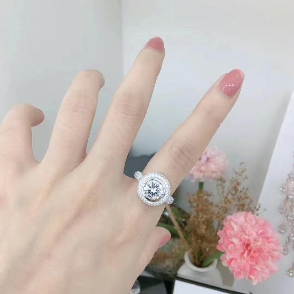 Women Wedding Engagement Ring Silver 925 Adjustable Stacking Thumb